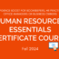 Human Resources Essentials Certificate Program – Fall 2024